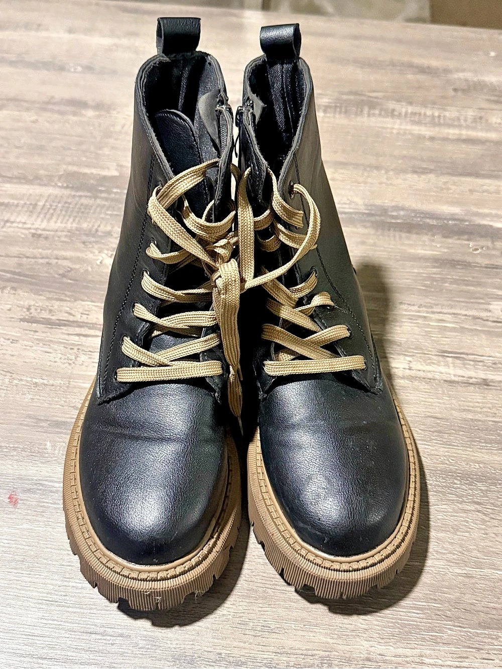 Women's Black Lace-Up Combat Boots